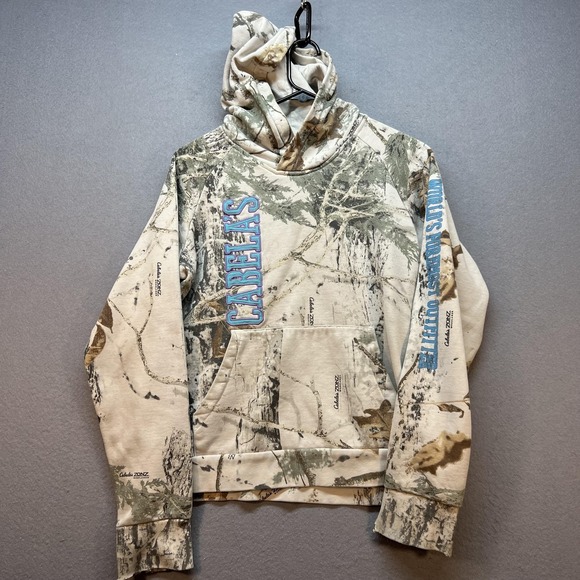 Cabela's Tops - Cabela's ZONZ Hoodie Womens XL Beige Camo Fleece Pullover Hunting Sweatshirt